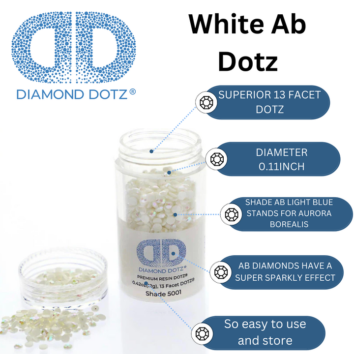 Diamond Dotz 2.8MM 12G DOTZ Cylinder - White AB