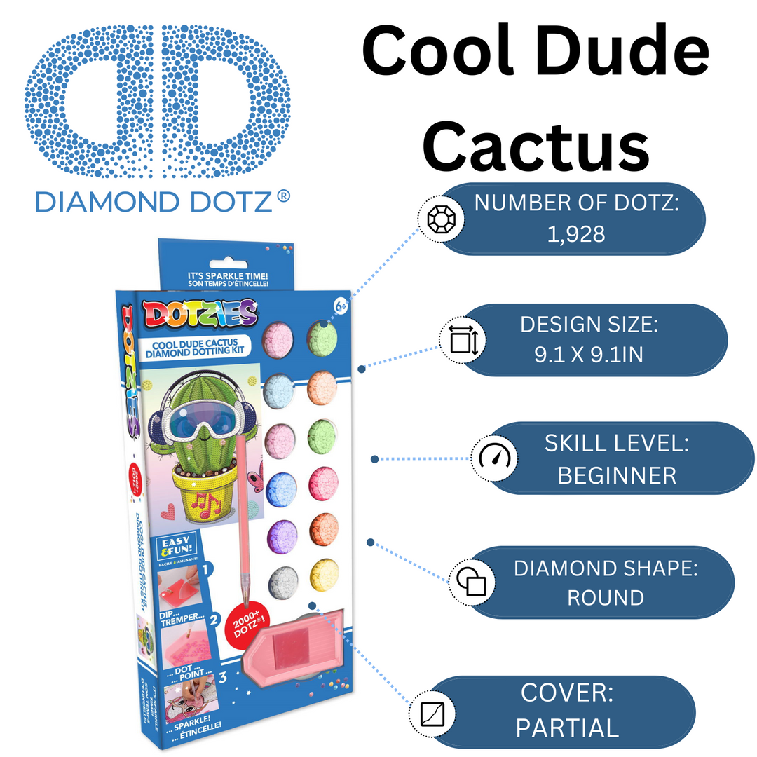 Diamond Dotz Cool Dude Cactus - 9.1 x 9.1 in