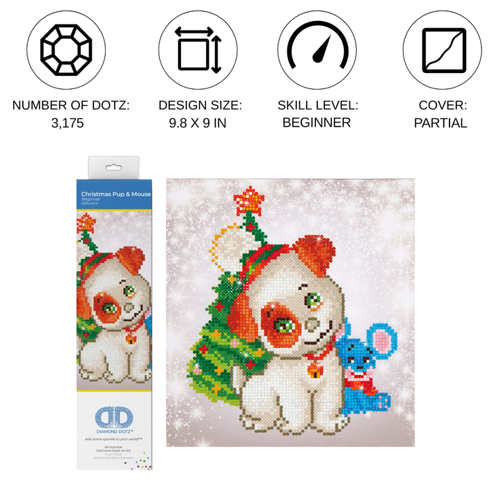 Diamond Dotz Christmas Pup & Mouse - 9.8 x 9 in
