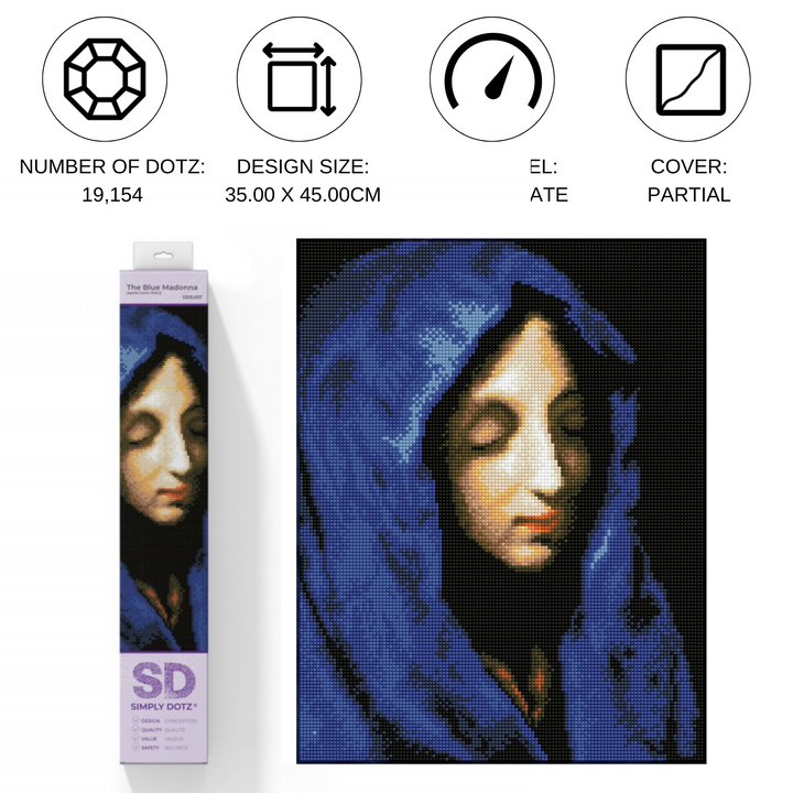 Diamond Dotz The Blue Madonna (apres Carlo Dolci) - 13.78 x 17.72 in