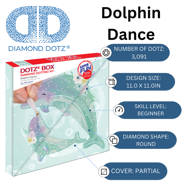 Diamond Dotz Dolphin Dance - 15.7 x 19.7 in