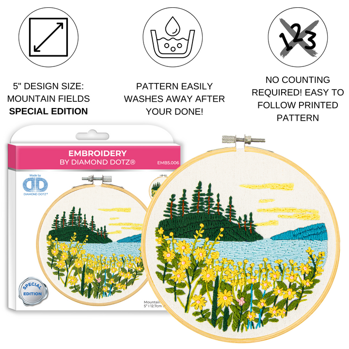 Diamond Dotz Mountain Lake Embroidery Kit - 5 in