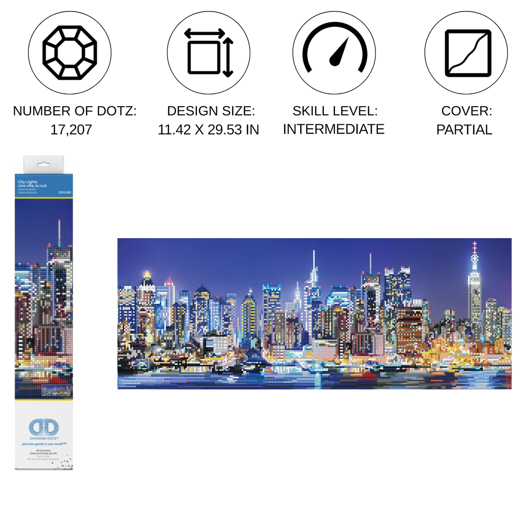 Diamond Dotz City Lights - 11.42 x 29.53 in