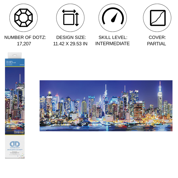 Diamond Dotz City Lights - 11.42 x 29.53 in