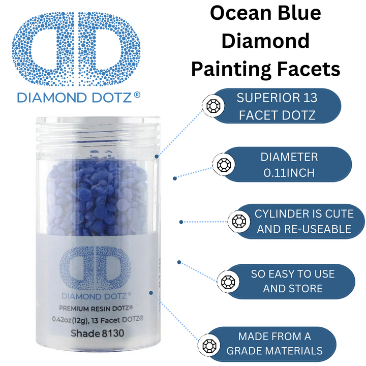 Diamond Dotz 2.8MM 12G DOTZ Cylinder - Ocean Blue