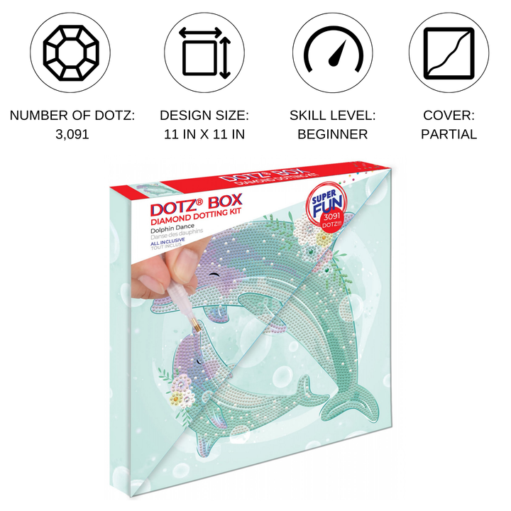 Diamond Dotz Dolphin Dance - 11.0" x 11.0"