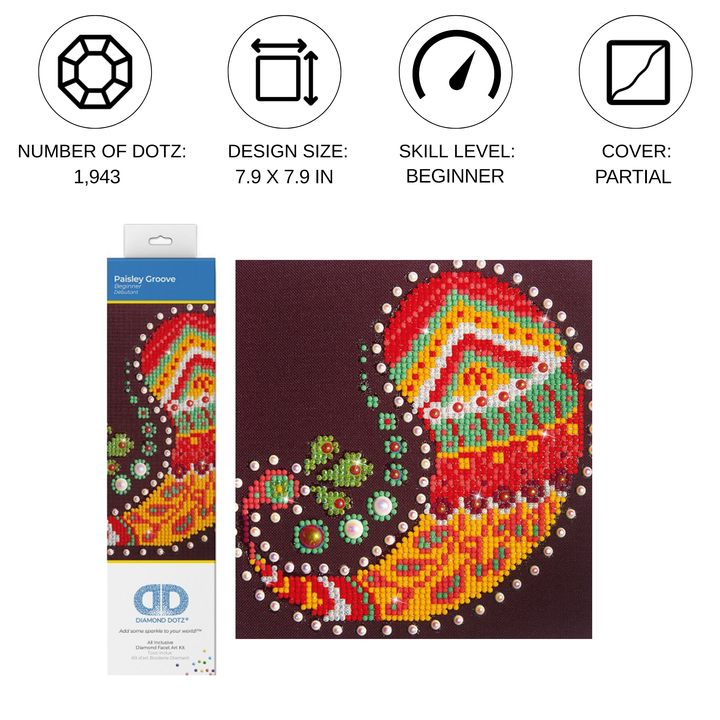 Diamond Dotz Paisley Groove - 7.9 x 7.9 in