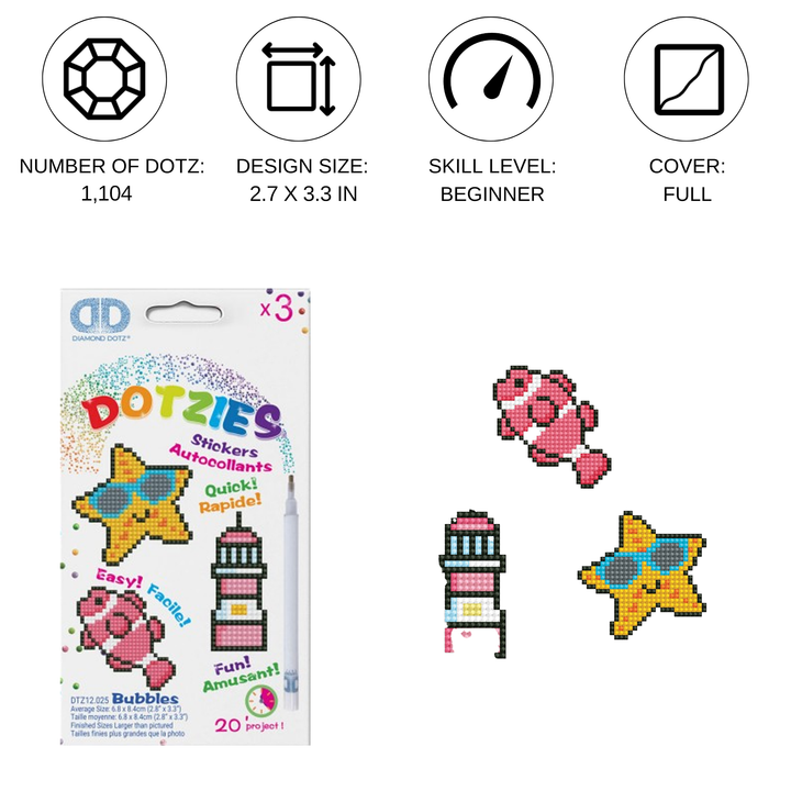 Diamond Dotz Bubbles - DOTZIES Stickers Kit