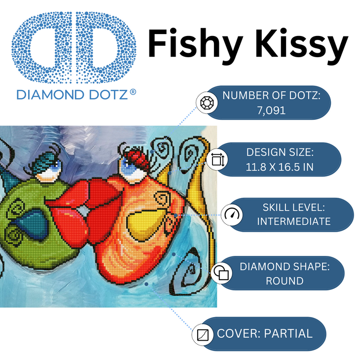 Diamond Dotz Fishy Kissy - 16.5 x 11.8 in