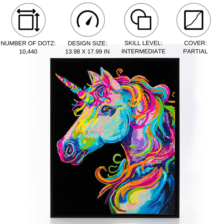 Diamond Dotz Neon Flock Unicorn - 14.0" x 18.0"