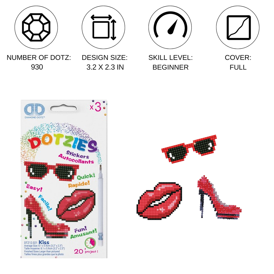 Diamond Dotz Kiss - DOTZIES Stickers Kit