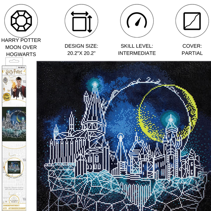 Diamond Dotz Harry Potter Moon Over Hogwarts - 20.2 x 20.2 in