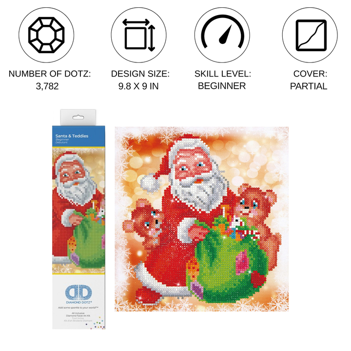 Diamond Dotz Santa & Teddies - 9.8 x 9 in