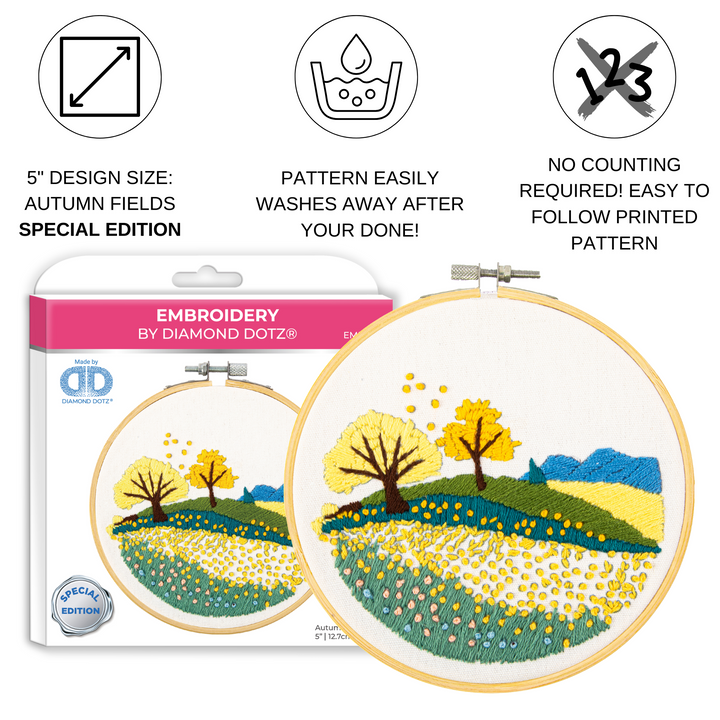 Diamond Dotz Autumn Fields Embroidery Kit - 5 in