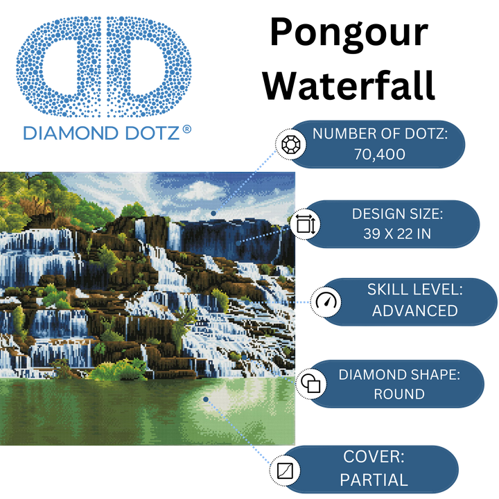 Diamond Dotz Pongour Waterfall - 39 x 22 in