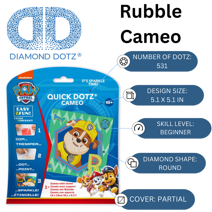 Diamond Dotz PAW PATROL Rubble - 5.1 x 5.1 in