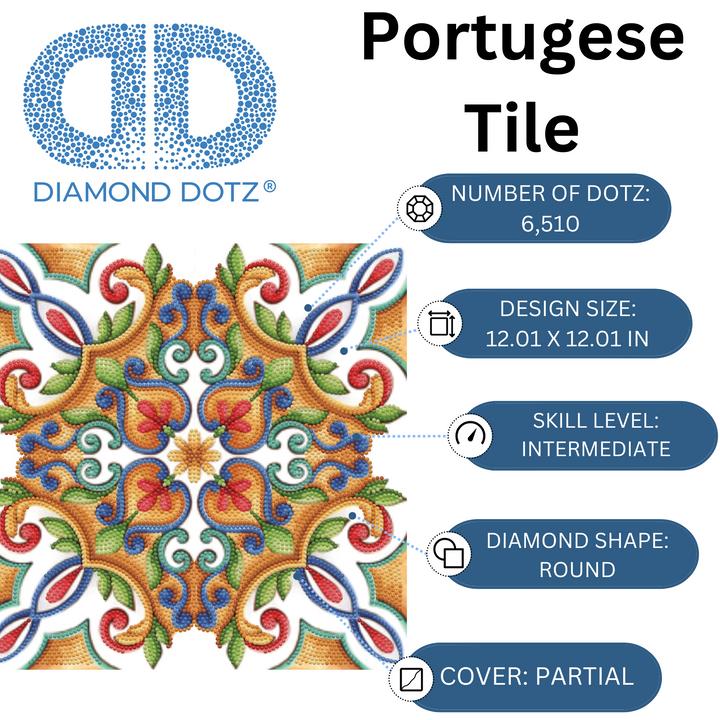 Diamond Dotz Portugese Tile - 12.01 x 12.01 in