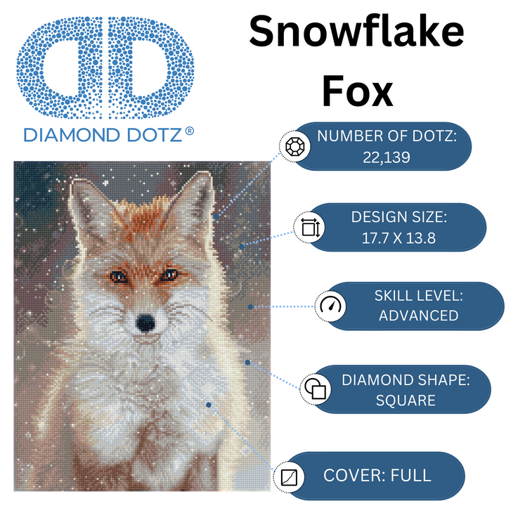 Diamond Dotz Snowflake Fox - 17.7 x 13.8 in