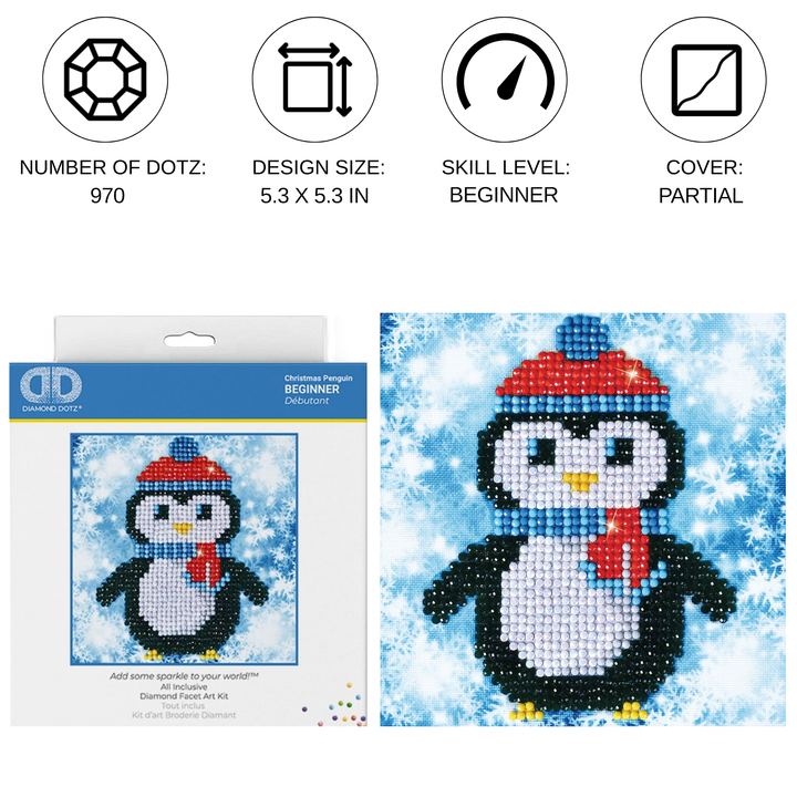 Diamond Dotz Christmas Penguin - 5.3 x 5.3 in