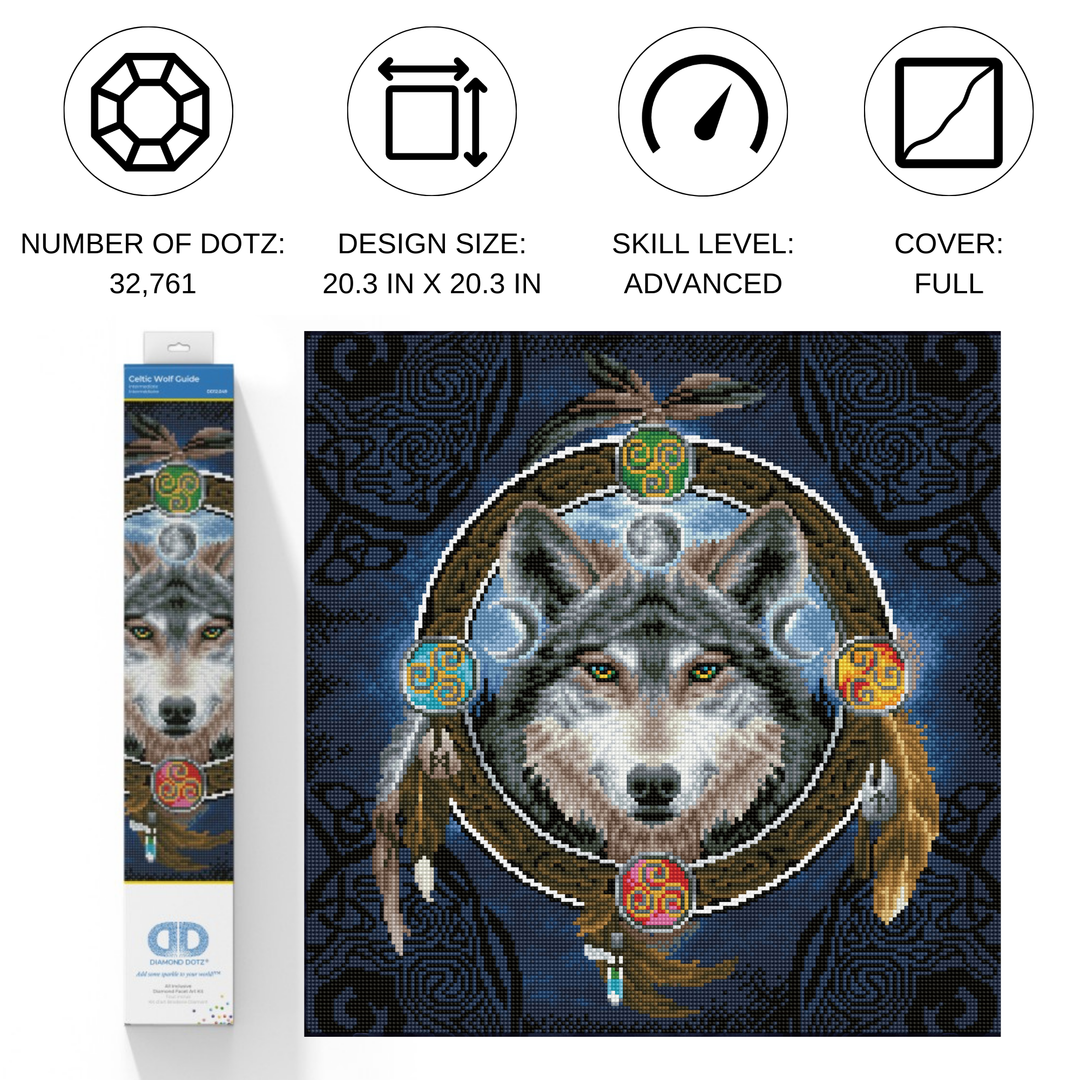 Diamond Dotz Celtic Wolf Guide - 20.3 x 20.3 in