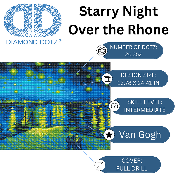 Diamond Dotz Starry Night Over the Rhone (Van Gogh) - 13.78 x 24.41 in