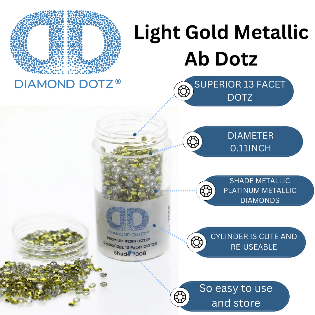 Diamond Dotz 2.8MM 12G DOTZ Cylinder - Light Gold Metallic