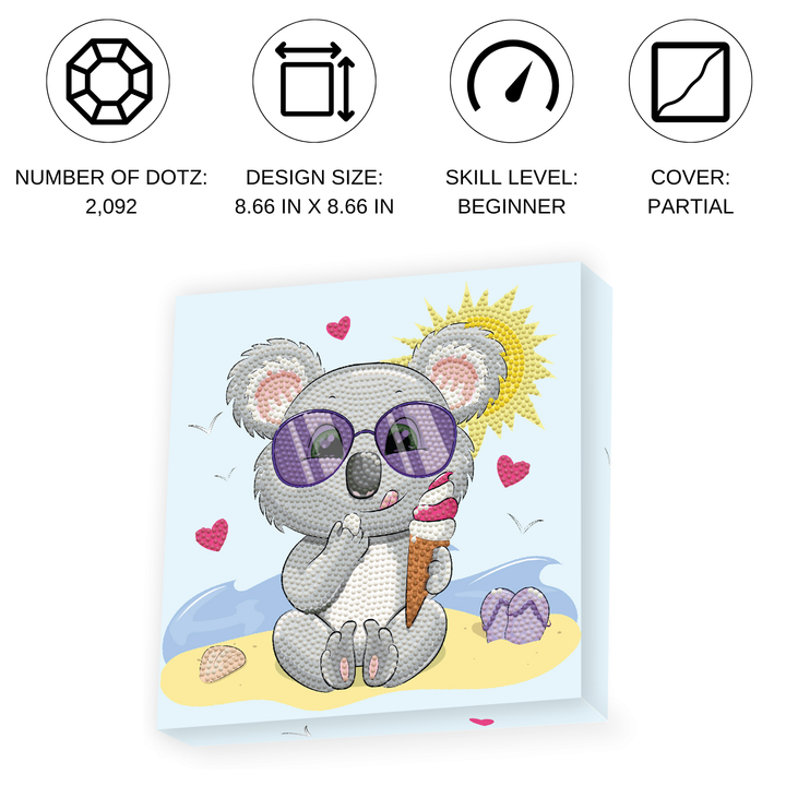 Diamond Dotz Decorative Box Koala Cream - 8.7" x 8.7"