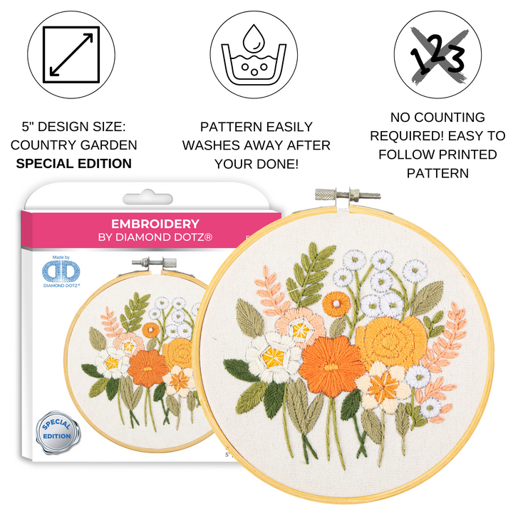 Diamond Dotz Country Garden Embroidery Kit - 5 in