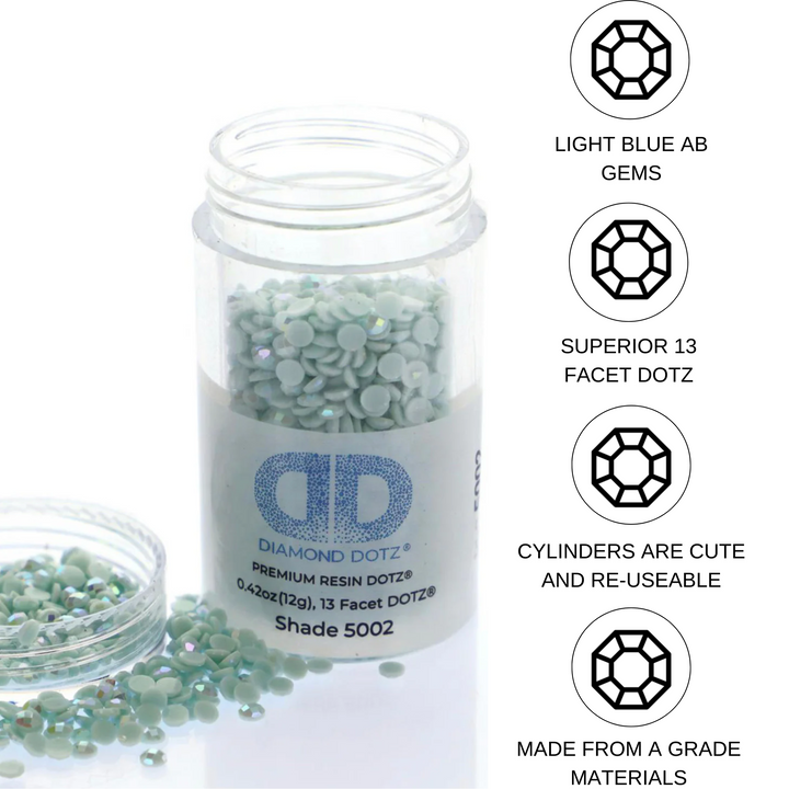 Diamond Dotz 2.8MM 12G DOTZ Cylinder - Light Blue AB