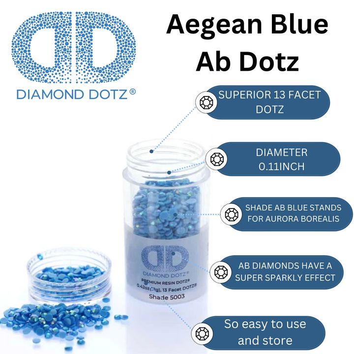 Diamond Dotz 2.8MM 12G DOTZ Cylinder - Aegean Blue AB