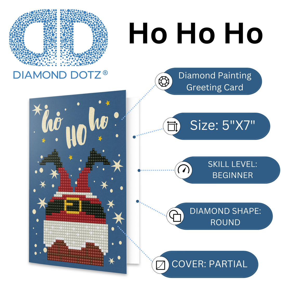 Diamond Dotz Ho Ho Ho - Diamond Painting Greeting Card