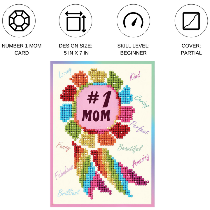 Diamond Dotz Number 1 Mom - Diamond Painting Greeting Card