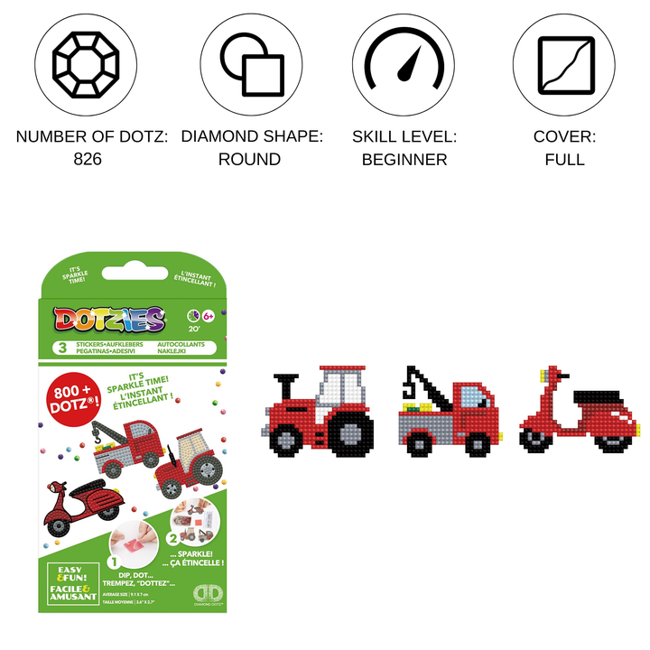 Diamond Dotz DOTZIES 3 STICKERS Multi Pack - Honk Honk