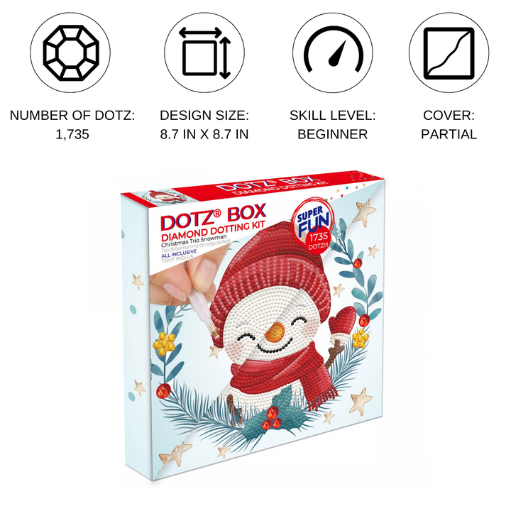Diamond Dotz Christmas Trio Snowman - 8.7 x 8.7 in