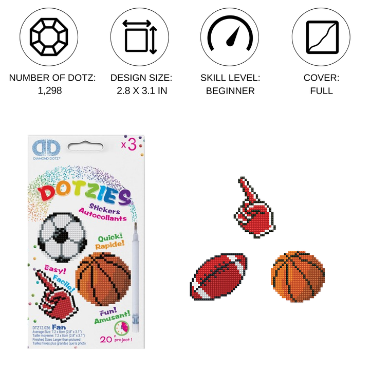 Diamond Dotz Fan - DOTZIES Stickers Kit