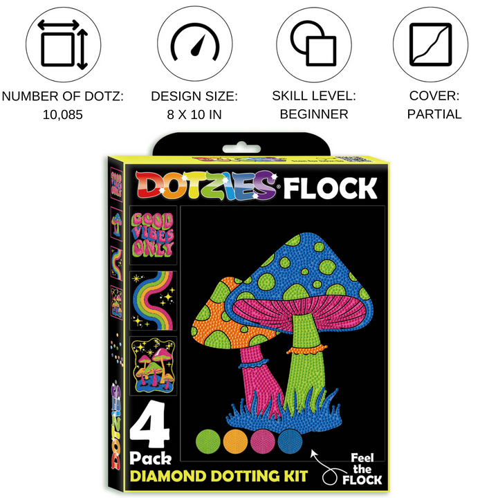 Diamond Dotz Neon Flock Good Vibes - 10.0" x 8.0"