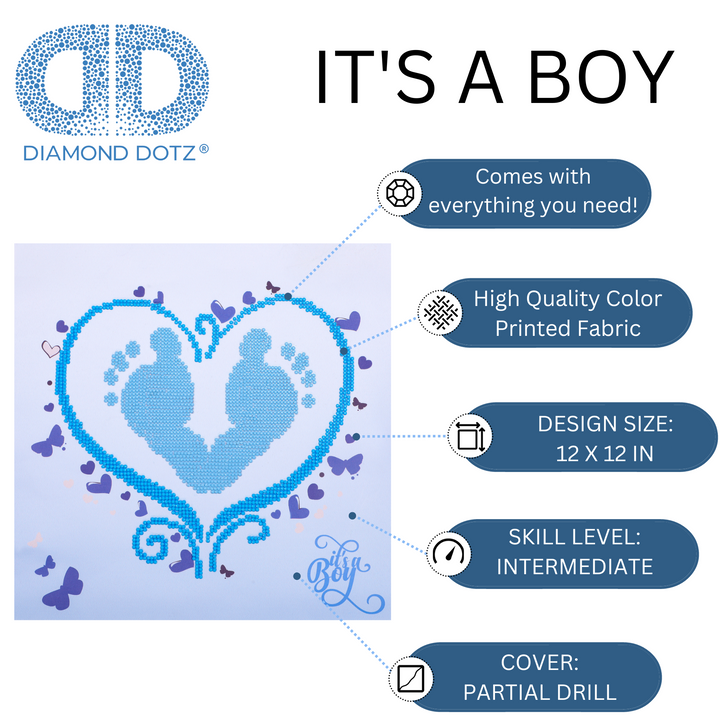 Diamond Dotz It's a Boy - 12 x 12 in