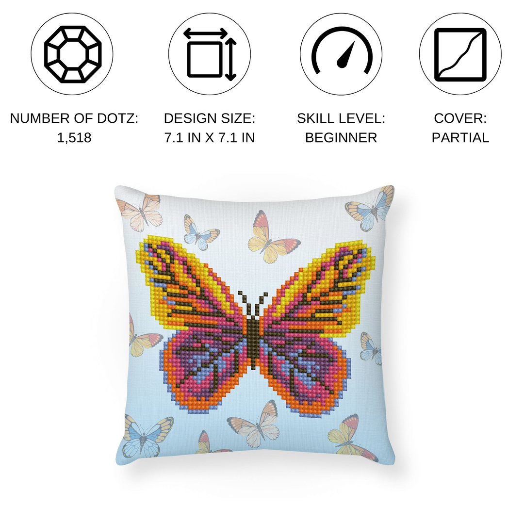 Diamond Dotz Butta Flutta Mini Pillow - 7.1" x 7.1"