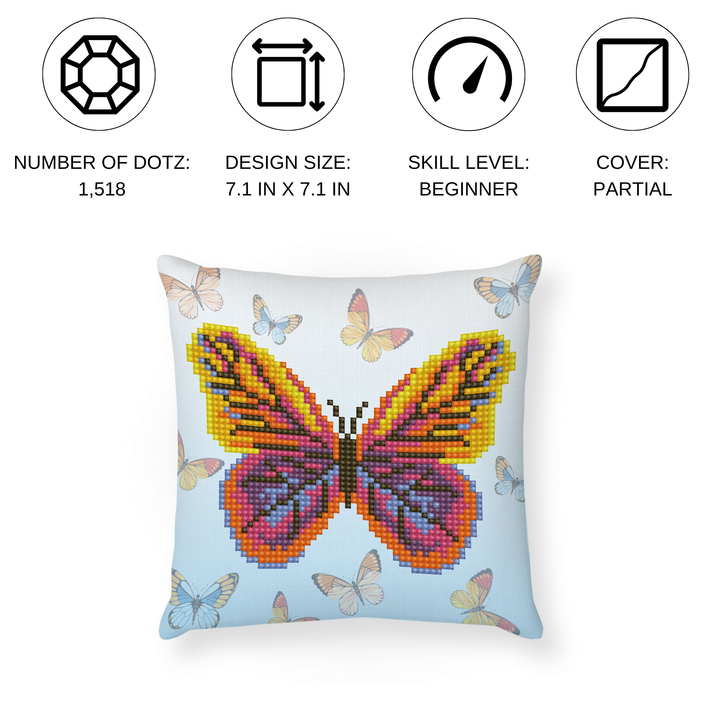Diamond Dotz Butta Flutta Mini Pillow - 7.1" x 7.1"
