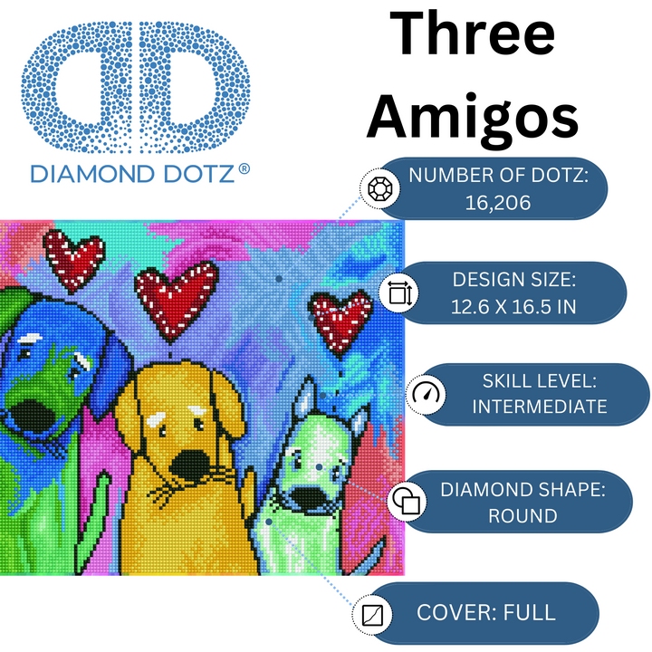 Diamond Dotz Three Amigos - 12.6 x 16.5 in
