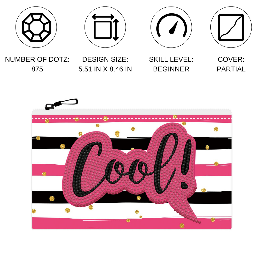 Diamond Dotz Cool Zipper Pouch - 5.51 x 8.46 in