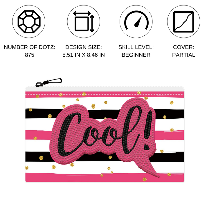 Diamond Dotz Cool Zipper Pouch - 5.51 x 8.46 in