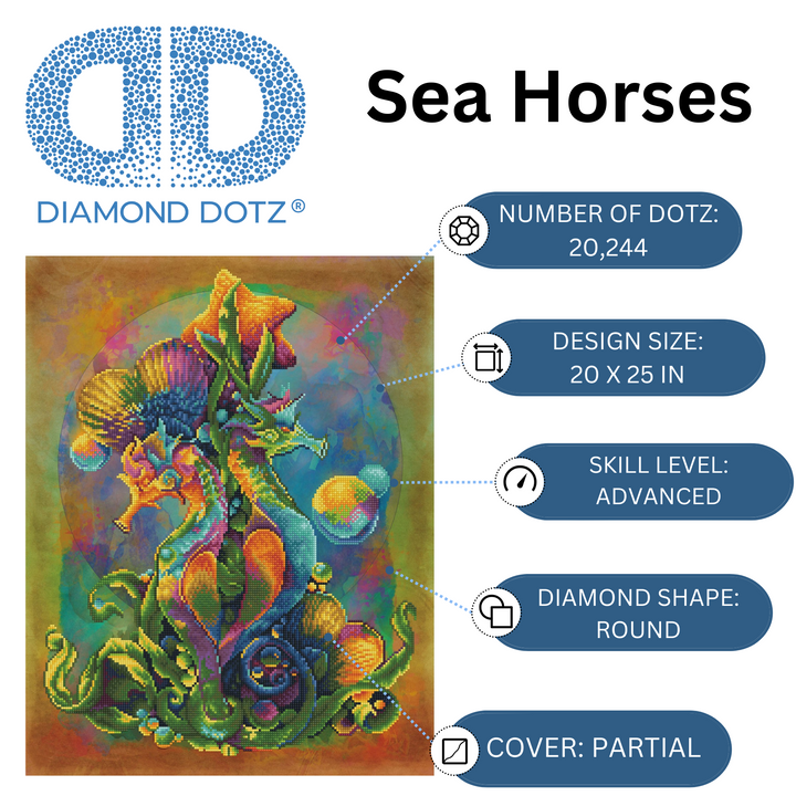Diamond Dotz Sea Horses - 25 x 20 in