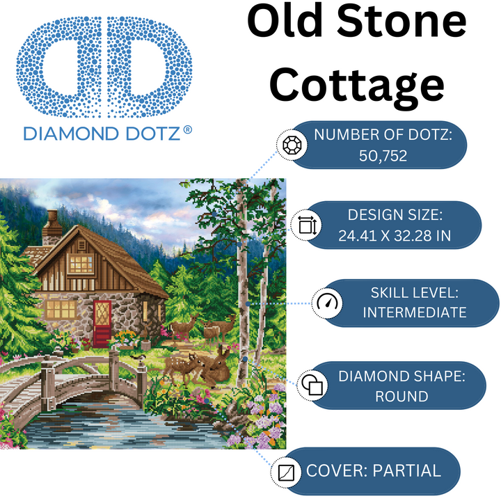 Diamond Dotz Old Stone Cottage - 24.41 x 32.28 in