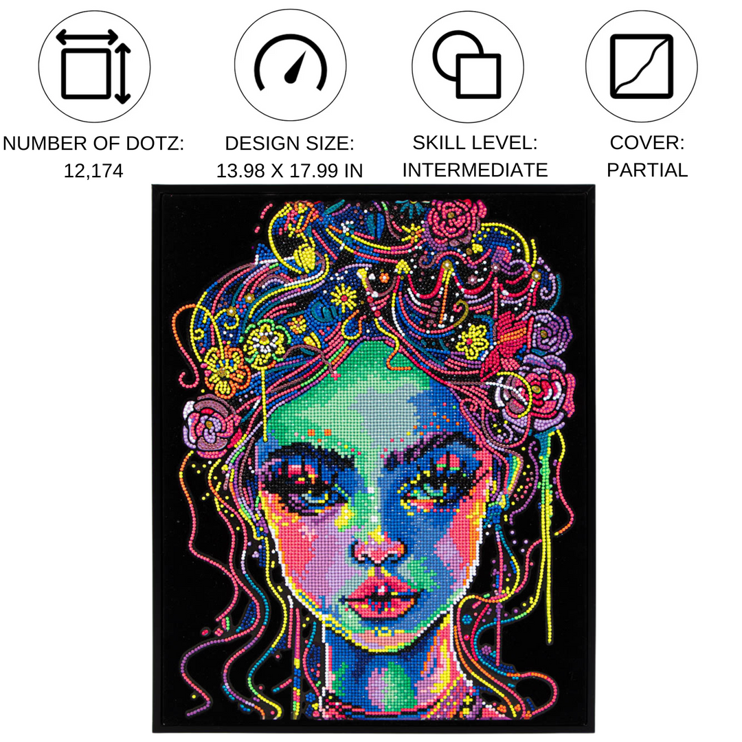 Diamond Dotz Neon Flock Electric Beauty - 14.0" x 18.0"