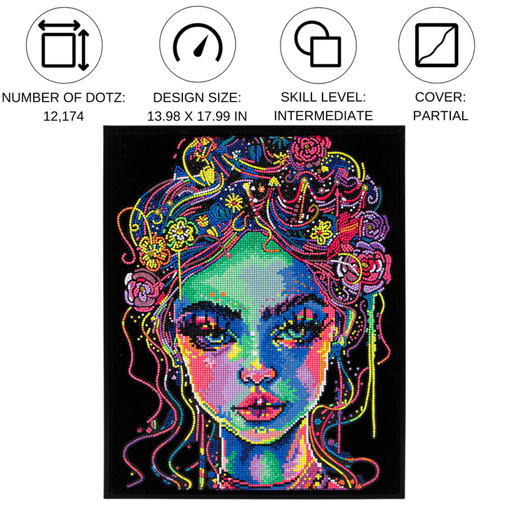 Diamond Dotz Neon Flock Electric Beauty - 14.0" x 18.0"