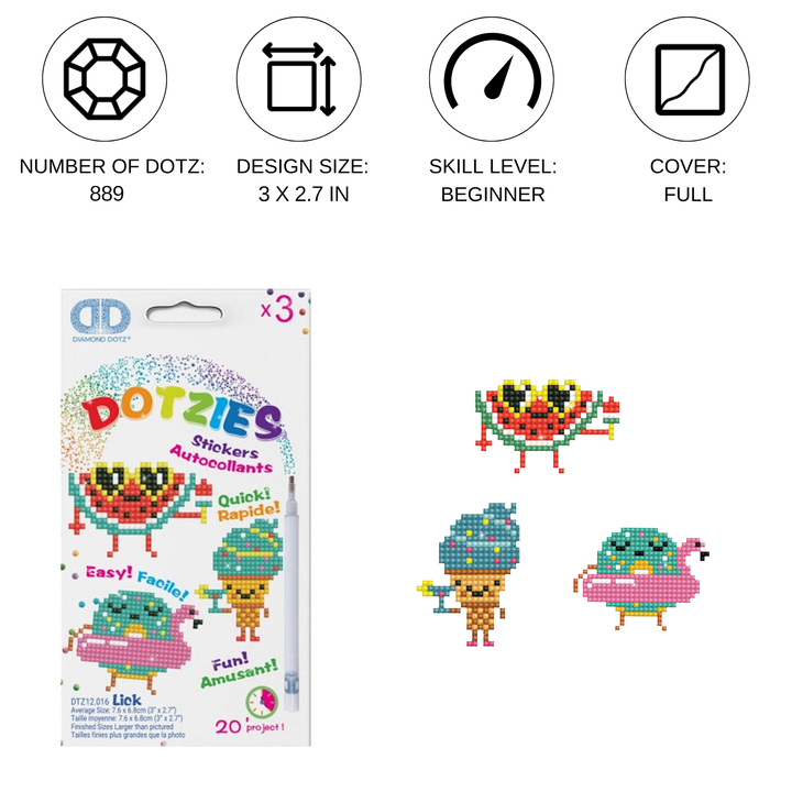 Diamond Dotz Lick - DOTZIES Stickers Kit