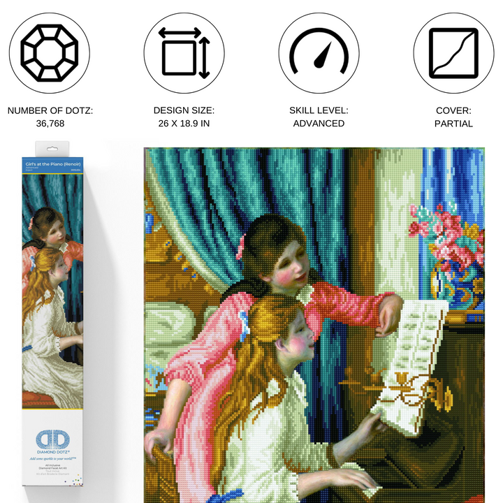 Diamond Dotz Girl’s at the Piano (Renoir) - 26 x 18.9 in