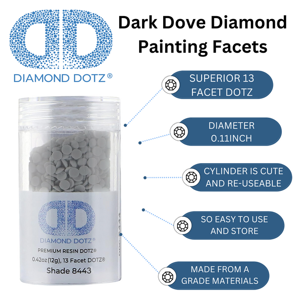 2.8MM 12G DOTZ Cylinder - Dark Dove | Diamond Painting Beads Gems