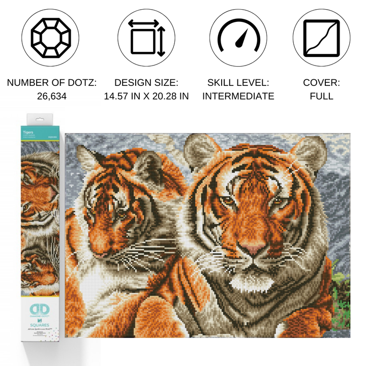 Diamond Dotz Tigers - 19.7 x 15.7 in